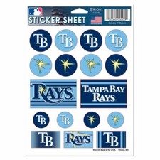 Tampa Bay Rays 5 x 7 Sticker Sheet Free Shipping