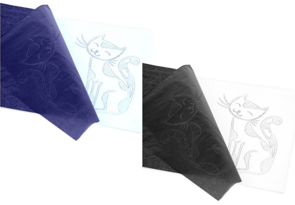 100 Blatt Kohlepapier A4 Pauspapier Durchschlagpapier blau schwarz Blaupapier