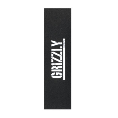 Grizzly Griptape Stamp Print Single Sheet 9''x33'' - Black/White