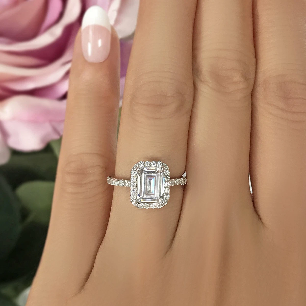 Micro pave hotsell halo engagement ring