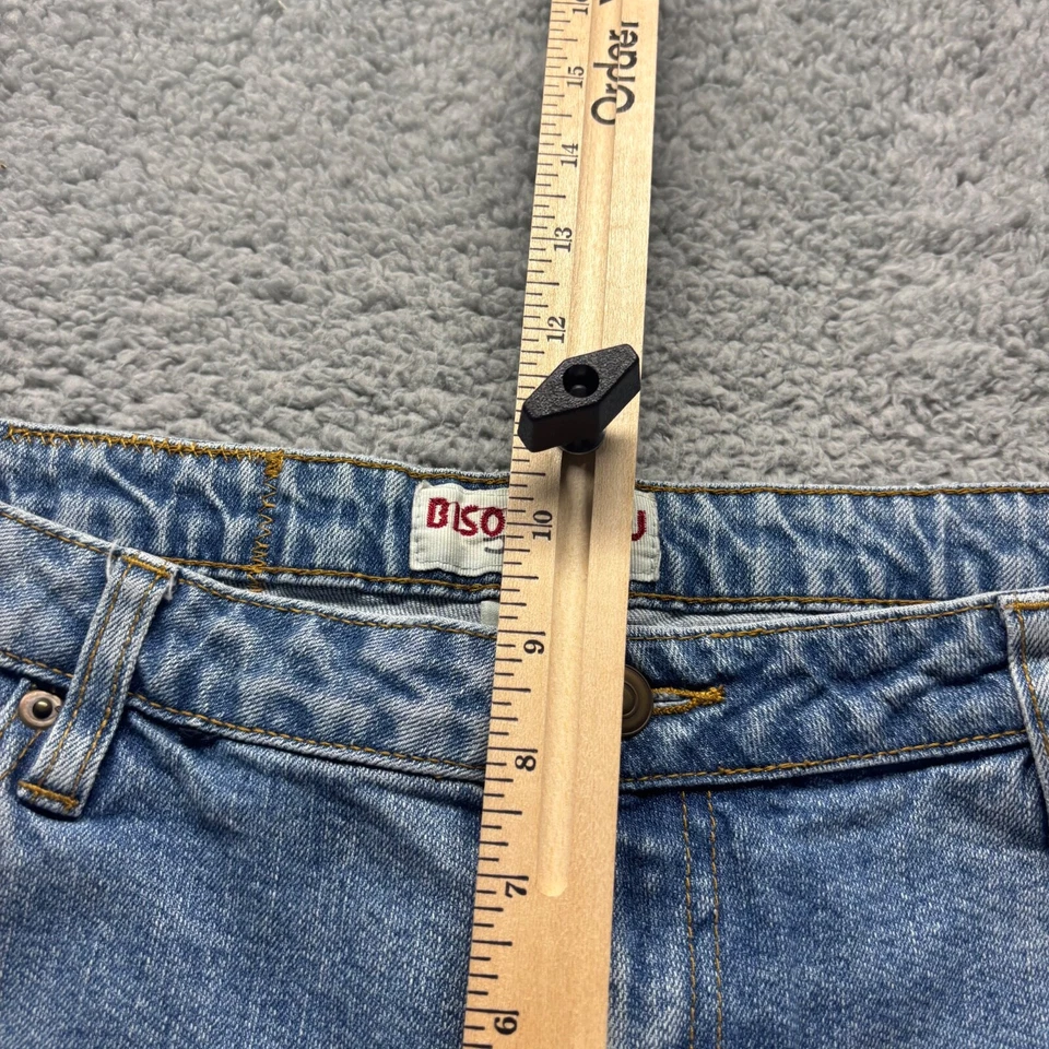 复古 Bisou Bisou 牛仔裤女式 14 码蓝色浅水洗棉靴型牛仔布 — 第 4/4 张图片