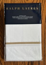 Ralph Lauren Palmer Euro Sham 130 White / Burnished Chamois NIP