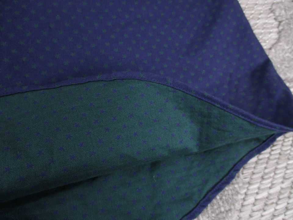 Murano Shirt Mens Large Blue Button Up Slim Fit Green Star Print Short Sleeve - Image 4 of 4