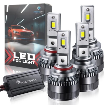 Syneticusa 9005&9006 Combo CSP LED Fog lights Bulb Kit High Power 6000K White