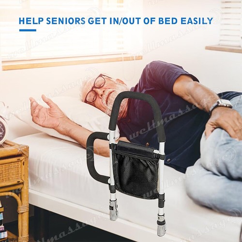 Bed Rail Safety Assist Rail for Elderly Adults with Storage Pocket Fixing Strap - Picture 12 of 12