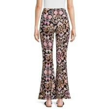 New No Boundaries Floral Paisley Knit Flare Pants Juniors Women Many Sizes