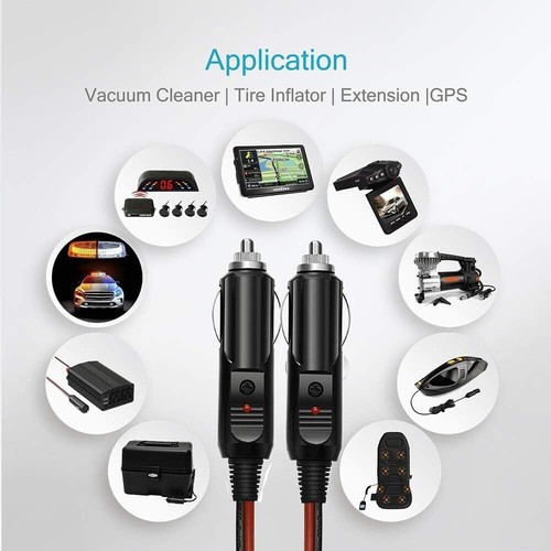 4FT 12-24V Double Male to Male Cigarette Lighter Plug Extension Cable, with LED - Picture 6 of 6