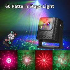 60 Pattern DJ Disco Stage Light Laser Projector Music Sync Sound Activated