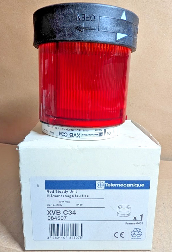 Telemecanique / Schneider XVBC34 Steady Light Unit , Red, 12-230V (New in Box)
