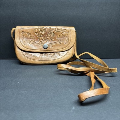 Genuine Embossed Brown Leather Wallet/passport Holder Costa Rico