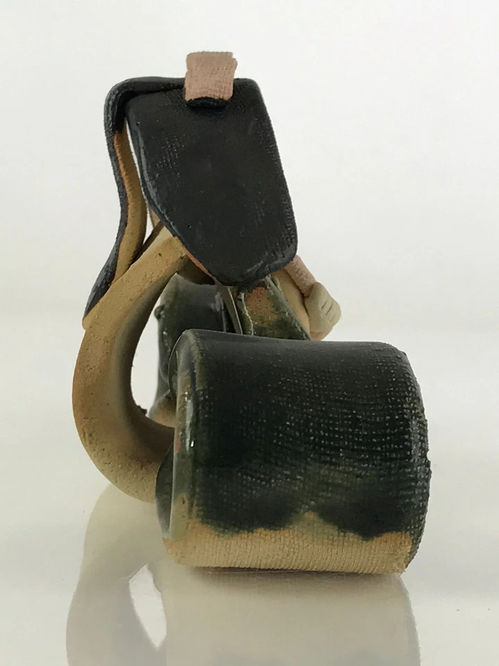 Muñeca Hina Japonesa Cerámica De Colección Princesa Día de la Niña Festival Esmalte Verde ID471 Foto 3 de 4