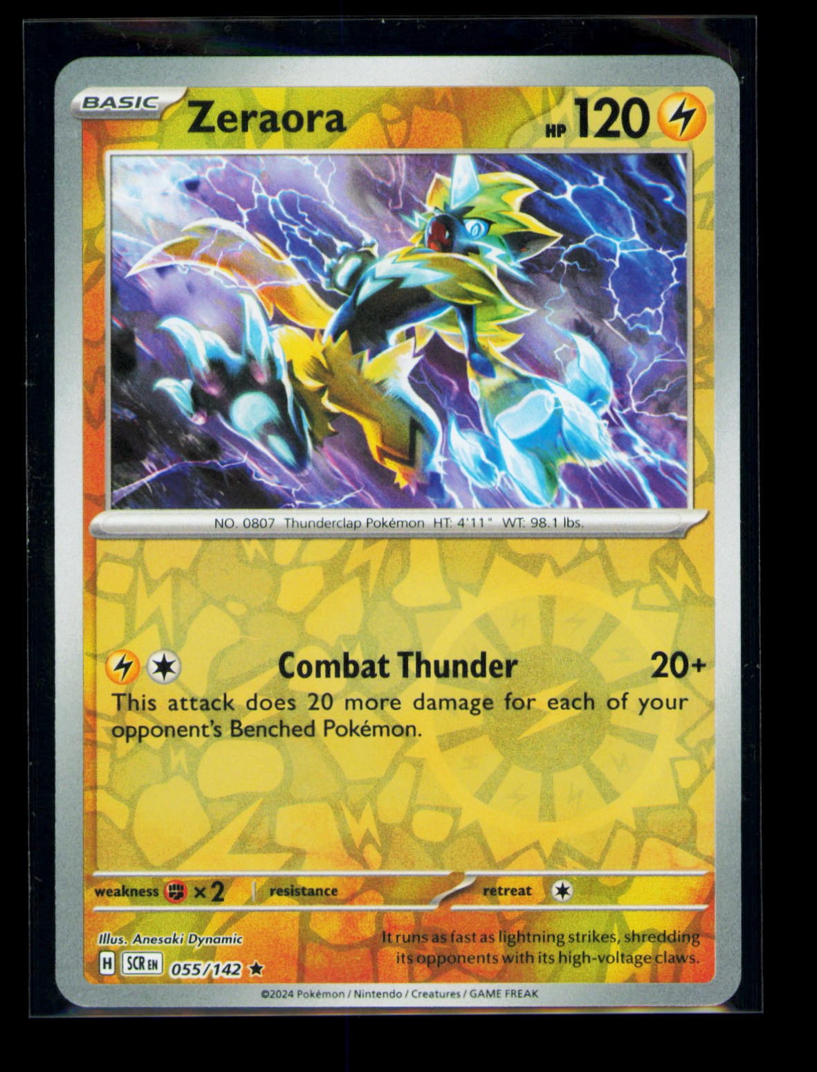 Zeraora Reverse Holo Rare SV07: Stellar Crown 055/142 NM