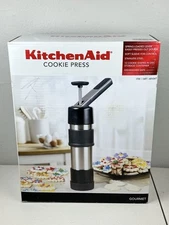 KitchenAid Gourmet Cookie Press Set Stainless Steel/Black 12 Discs Complete
