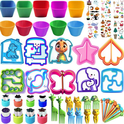 Sandwich Bread Cutters Vegetable Shapes for Lunch Bento Box Accessories Kit Incl