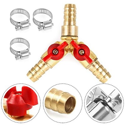 Premium Brass Y Splitter with Ball Valve for Joinery Faucet Air Water Gas