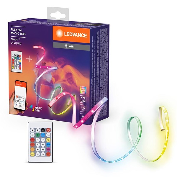 Led Smart+ Strip Streifen IP20 5M 24W Magic Rgb Dimmbar Fernbedienung App Wifi-image