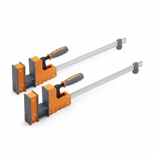 BORA Clamp Vise Set 50 Inch Parallel Jaw Woodworking Hand Tool Steel Orange 2 Pc