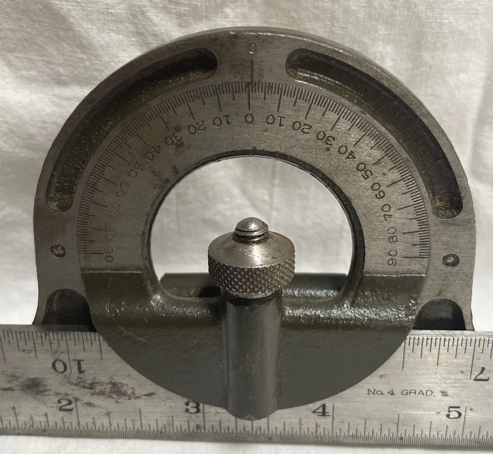 LUFKIN RULE CO COMBINATION SQUARE #4 PROTRACTOR HEAD W/ 12” RULE MACHINIST USA - Image 4 of 4
