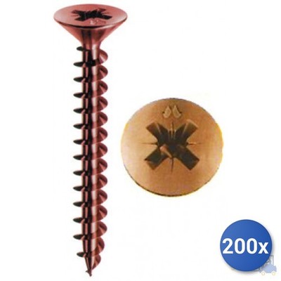 200x Schraube Selbst -Tapping für Spanplatte Panelvit & Reg; Bronzata Mustad