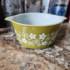 Vintage Pyrex Spring Blossom Green 473 1 Quart No Lid Crazy Daisy
