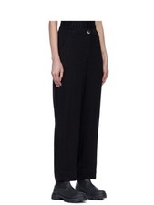 Ganni Black Wide Trousers Jacquard Viscose Size 0 Business