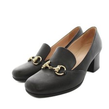 Gucci Pumps Square Toe Leather Black Women's Size EU35.5/US5.5