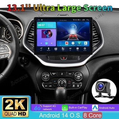 13.1'' 4+64G Android 15 CarPlay Radio QLED Stereo For Jeep Cherokee KL 2014-2018