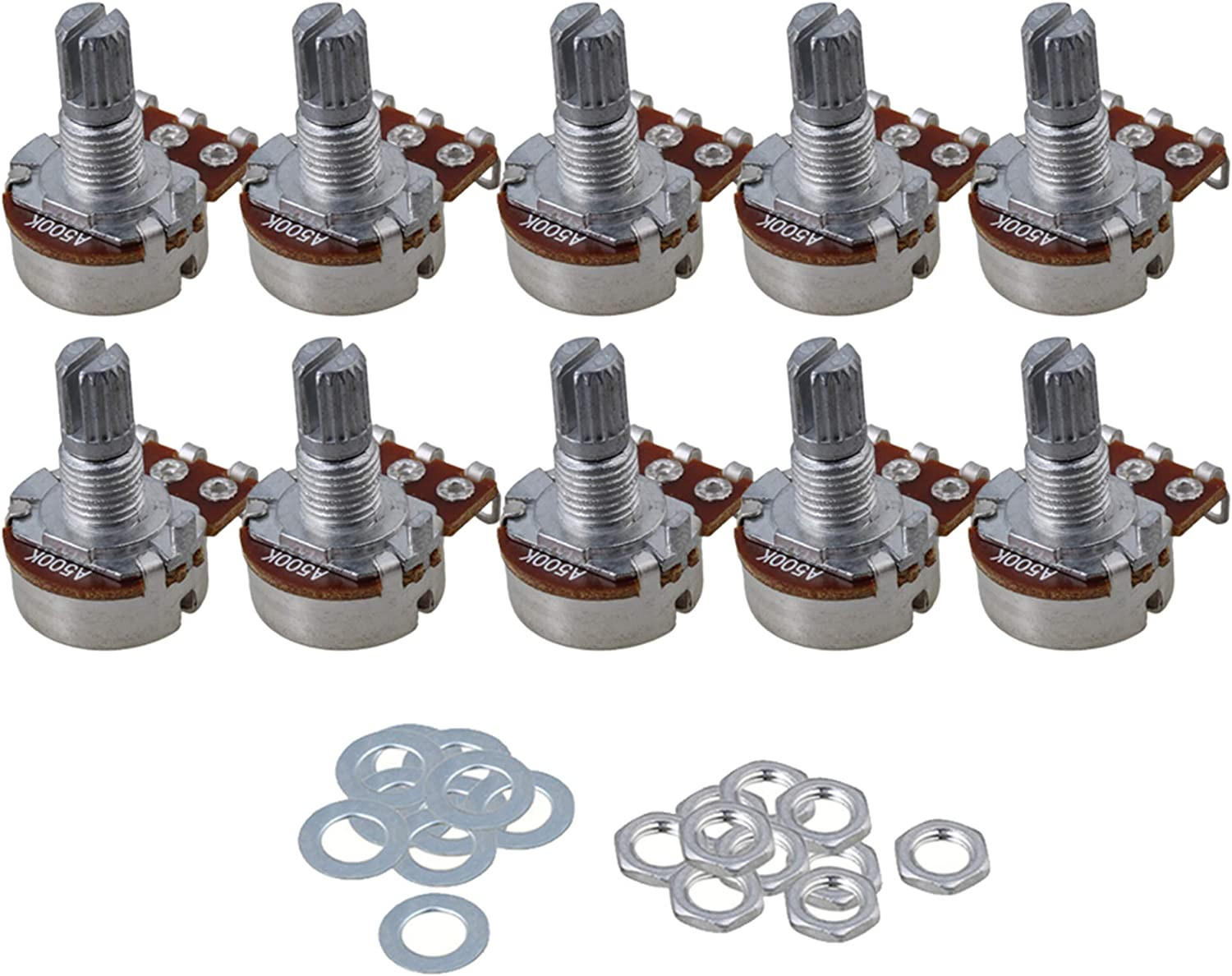 Guitar Potentiometer Volume Tone Pots Switch Control A500K Pack of 10