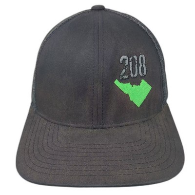 Pacific Headwear Trucker Hat Black Green 208 Idaho Map OS Snapback Adjustable
