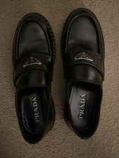 Auth New In Box Prada Spazzolato Black Calf L...