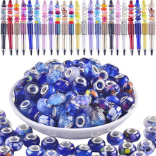 Large Hole Beads for Jewelry Making 120Pcs 14Mm Large Hole Murano Beads