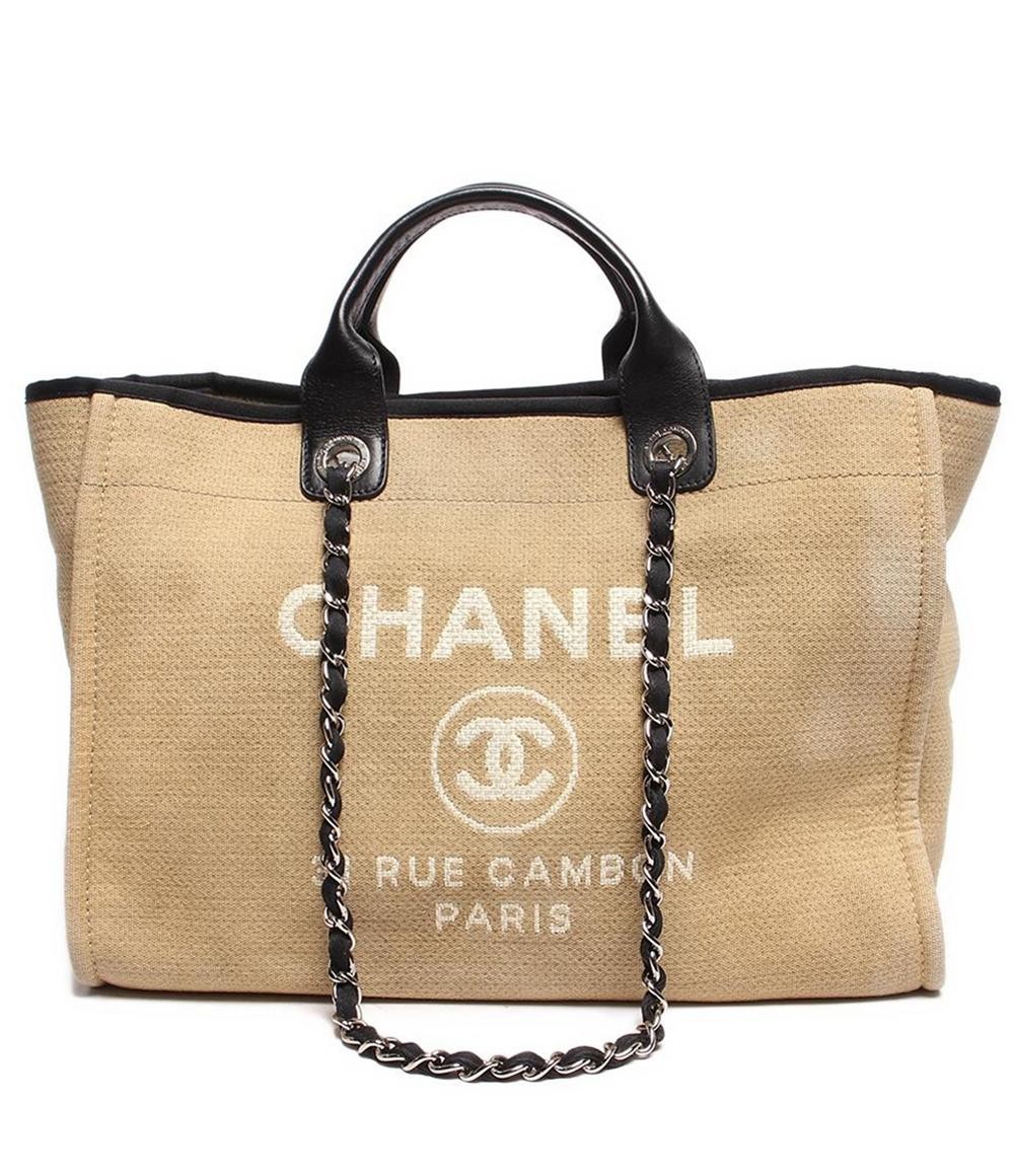 Until 26th 1 59 Used CHANEL Tote Bag Shoulder Bag Silver Hardware Deauville