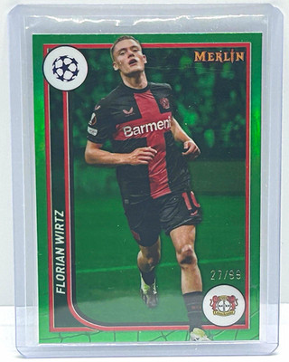2023-24 Topps Merlin UEFA Club Competitions Florian Wirtz Green Mojo 27/99