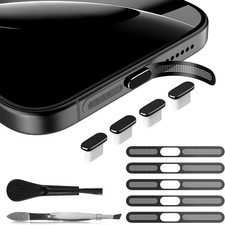 USB C Dust Plug, 5PCS Type C Charging Port Cover iPhone 15/16 Series, Black