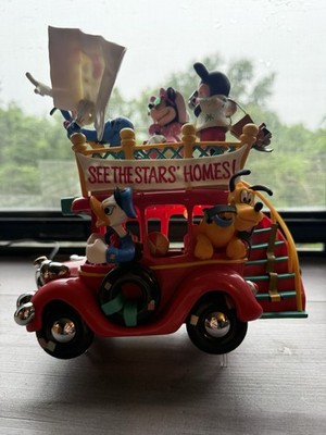 VTG ENESCO DISNEY ILLUMINATED MUSICAL Next Stop TOON TOWN Sightseeing Bus Mickey