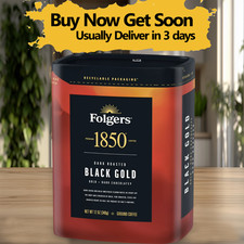 Folgers 1850 Black Gold Dark Roast Coffee 12oz Recyclable Canister 11.32 per pound