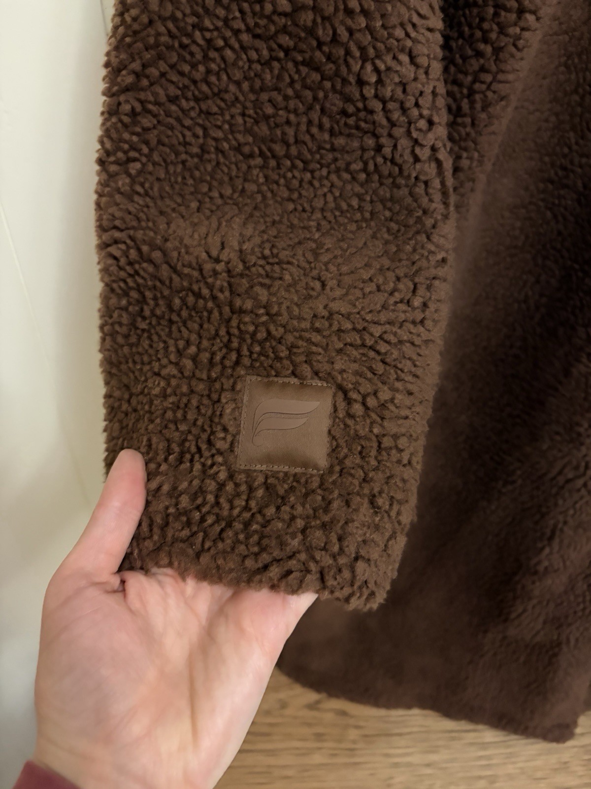 Fabletics Brown Teddy Long Overcoat Collared Pock… - image 5