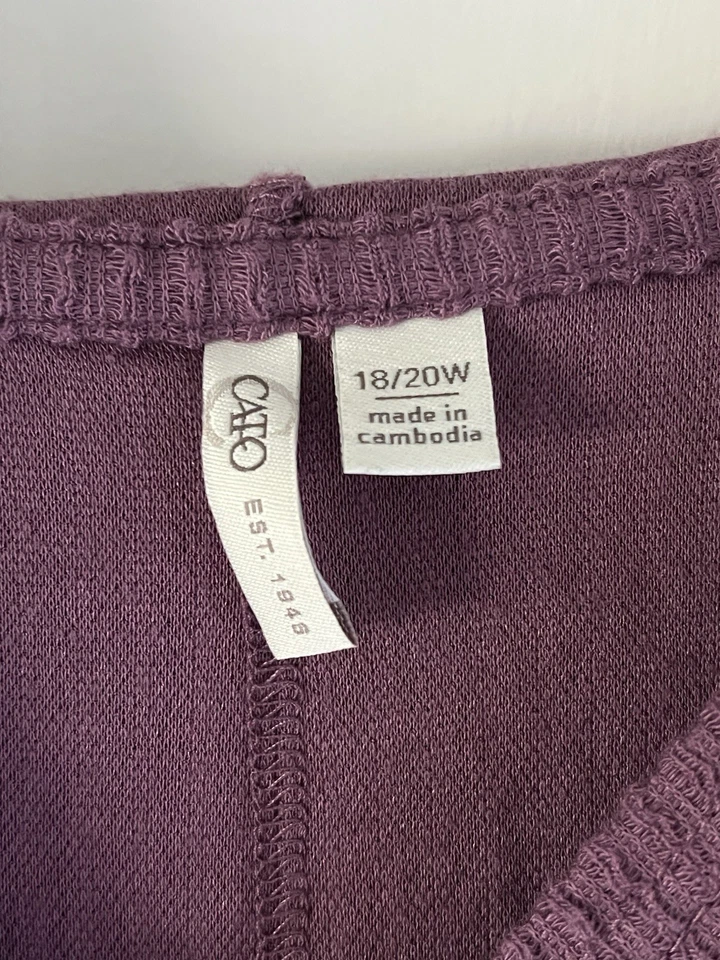 Women’s Purple Sweater Hoodie by Cato Size 18/20, 2X - Image 2 of 3