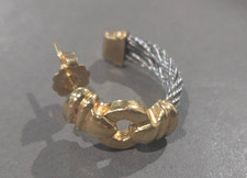 Vintage Philippe Charriol Cable Hoop Earrings with 750 Gold (18k)