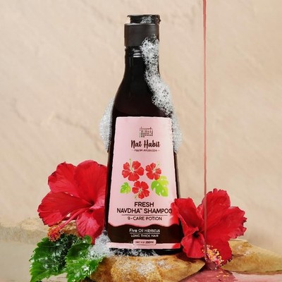 Nat Habit Hibiscus Navdha Shampoo 250ml Sulfate Free for Hair Growth Care