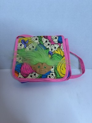 Very Rare Vintage Hand Bag Purse Girl Treasure Trolls 1992 Ace Novelty with comb