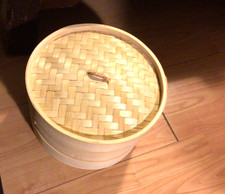 2-Tier Bamboo Steamer Baskets, 10-Inch 10 inch