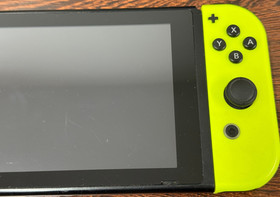 Nintendo Switch Handheld Console - Good Used Condition - Neon Joycons with AC