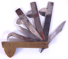 Medical / Veterinary 6 Piece Bloodletting Fleam Civil War Era Unwin Rodgers