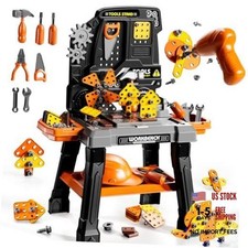 Kids Tool Toy Playset with Electronic Black-2 in 1 Electric drill Tool Toys
