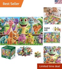 Jumbo Floor Puzzle for Kids Ages 4-6,48 Piece Cartoon Dinosaur Large Jigsaw P...