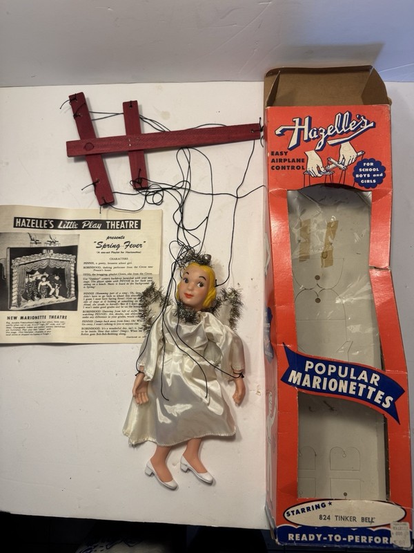 Vintage Hazelle's Popular Marionette Puppet Tinker Bell #824 Airplane Controls