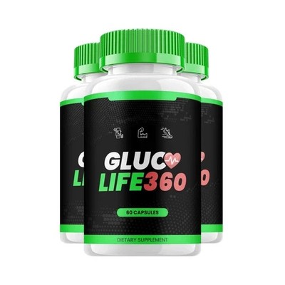 3-Pack Gluco Life 360 Capsules   GlucoLife 360 Blood Health Support - 180 Caps