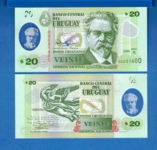 Uruguay P-101a 20 Pesos Uruguayos Year 2020 Uncirculated Banknote