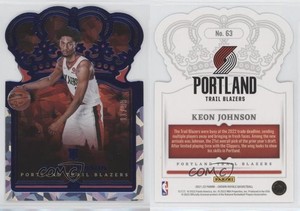 2021-22 Panini Crown Royale Blue Crystal /99 Keon Johnson #63 Rookie RC